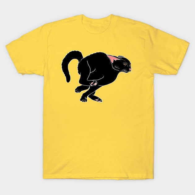 Running Hyper Black Cat T-Shirt by Art by Deborah Camp